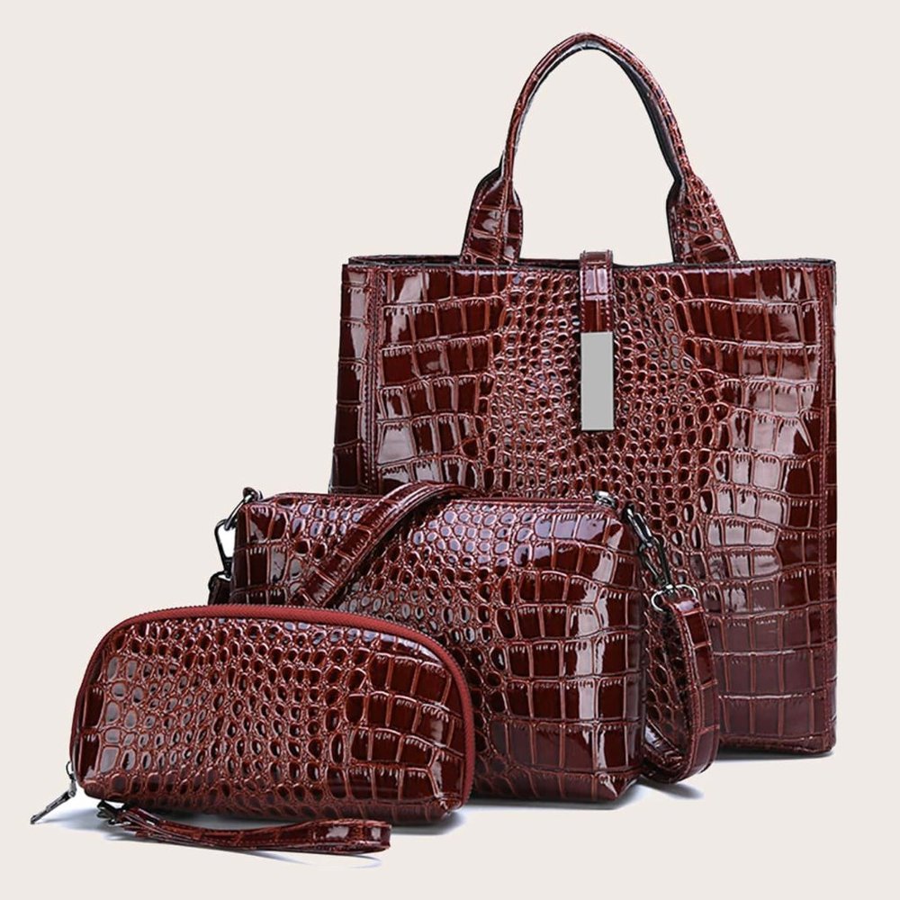 SALE!!! 3PC Croc Emobossed Bag Set